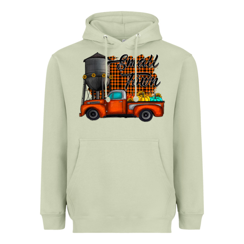 Small Town Fall Heavyweight Hoodie by CowhideDigitalArt | Teevron