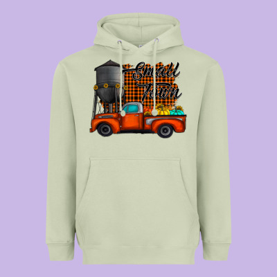 Small Town Fall Heavyweight Hoodie Designed By Cowhidedigitalart