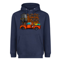 Navy small town fall Heavyweight Hoodie - CowhideDigitalArt