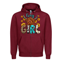 Burgundy hay girl Zipper Hoodie - Zillion Design Studio