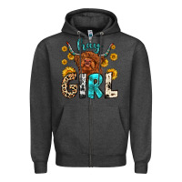 Charcoal Heather hay girl Zipper Hoodie - Zillion Design Studio