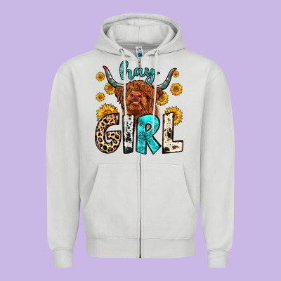 Hay Girl Zipper Hoodie Designed By Zillion Design Studio
