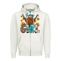 Oatmeal Heather hay girl Zipper Hoodie - Zillion Design Studio