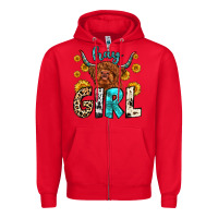 Red hay girl Zipper Hoodie - Zillion Design Studio