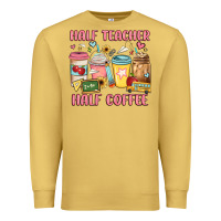 Antique Gold half teacher half coffee Premium Sweatshirt - JahusDesignShop