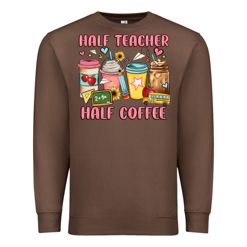 Half Teacher Half Coffee Premium Sweatshirt by JahusDesignShop | Teevron