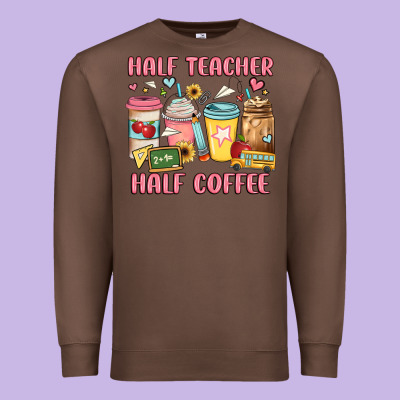 Half Teacher Half Coffee Premium Sweatshirt Designed By Jahusdesignshop