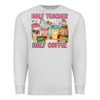 Dove Grey half teacher half coffee Premium Sweatshirt - JahusDesignShop