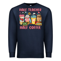 Navy half teacher half coffee Premium Sweatshirt - JahusDesignShop