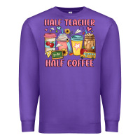 Purple half teacher half coffee Premium Sweatshirt - JahusDesignShop