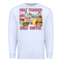 White half teacher half coffee Premium Sweatshirt - JahusDesignShop