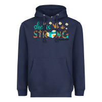 Navy she is strong Heavyweight Hoodie - HRA Design Shop