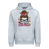 Heather Grey messy bun one loved counselor Urban Hoodie - MaliasSmallBusiness