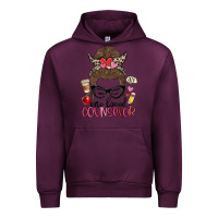 Mauve Wine messy bun one loved counselor Urban Hoodie - MaliasSmallBusiness