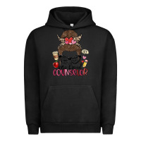 Pigment Black messy bun one loved counselor Urban Hoodie - MaliasSmallBusiness