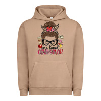 Pigment Burro messy bun one loved counselor Urban Hoodie - MaliasSmallBusiness