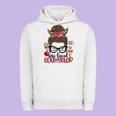 Messy Bun One Loved Counselor Urban Hoodie Designed By Maliassmallbusiness