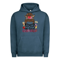 Pigment Midnight Navy messy bun one loved counselor Urban Hoodie - MaliasSmallBusiness