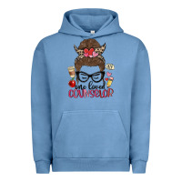 Pigment Pebble Blue messy bun one loved counselor Urban Hoodie - MaliasSmallBusiness