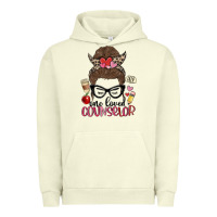 Pigment Pistachio messy bun one loved counselor Urban Hoodie - MaliasSmallBusiness