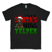 Black Santa's Little Yelper Classic Tee - FaDigitalArtStudio