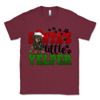Burgundy Santa's Little Yelper Classic Tee - FaDigitalArtStudio