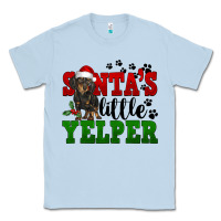 Dusty Blue Santa's Little Yelper Classic Tee - FaDigitalArtStudio
