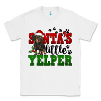 White Santa's Little Yelper Classic Tee - FaDigitalArtStudio