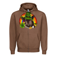 Chestnut st patricks day baby cow shamrock rainbow gold Zipper Hoodie - RanaPortraitStore