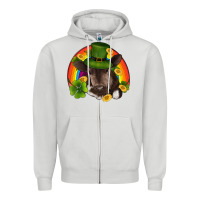 Dove Grey st patricks day baby cow shamrock rainbow gold Zipper Hoodie - RanaPortraitStore