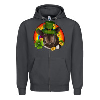 Smoke st patricks day baby cow shamrock rainbow gold Zipper Hoodie - RanaPortraitStore
