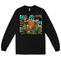 Black western cow Long Sleeve Tee - RanaPortraitStore