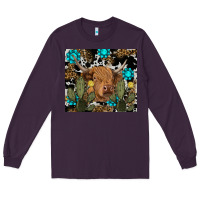 Plum western cow Long Sleeve Tee - RanaPortraitStore