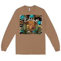 Toasted Coconut western cow Long Sleeve Tee - RanaPortraitStore