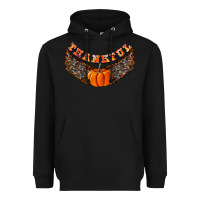 Black Thankful Heavyweight Hoodie - CowhideDigitalArt