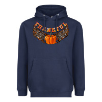 Navy Thankful Heavyweight Hoodie - CowhideDigitalArt