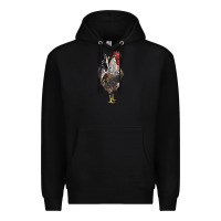 Black cream legbar rooster Premium Hoodie - LillyAllenDesigns