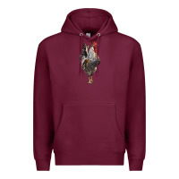 Burgundy cream legbar rooster Premium Hoodie - LillyAllenDesigns