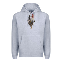 Heather Grey cream legbar rooster Premium Hoodie - LillyAllenDesigns