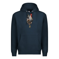 Navy cream legbar rooster Premium Hoodie - LillyAllenDesigns