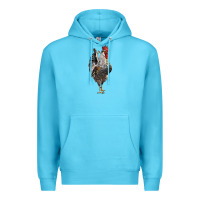 Ocean Blue cream legbar rooster Premium Hoodie - LillyAllenDesigns