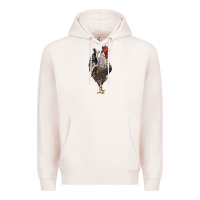Pale Pink cream legbar rooster Premium Hoodie - LillyAllenDesigns