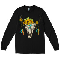 Black bull skull western Long Sleeve Tee - BarkalooDesign