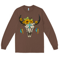 Chestnut bull skull western Long Sleeve Tee - BarkalooDesign