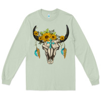 Matcha bull skull western Long Sleeve Tee - BarkalooDesign