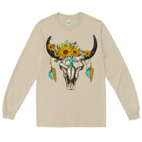 Mushroom bull skull western Long Sleeve Tee - BarkalooDesign
