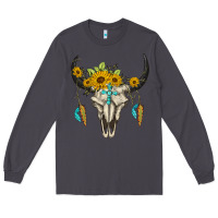 Smoke bull skull western Long Sleeve Tee - BarkalooDesign