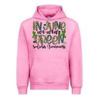 Fuchsia Pink in june we wear green scoliosis awareness Urban Hoodie - MaliasSmallBusiness
