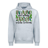 Heather Grey in june we wear green scoliosis awareness Urban Hoodie - MaliasSmallBusiness