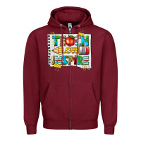 Burgundy teach love inspire Zipper Hoodie - texasbilliewilder